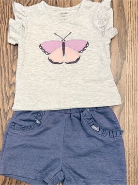 Pekkle Shirt Shorts Outfit Sz 12M Embroidered Soft Ruffles TT